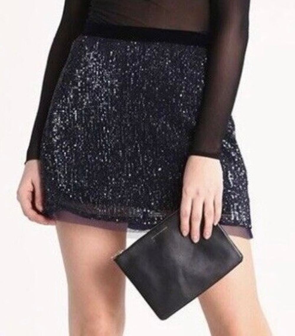 NWT Free People Wild Child Slate Sequin Mini Skirt 4 Sabrina Carpenter